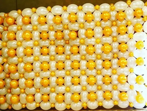 Gold And White Balloon Backdrop for balloon wall