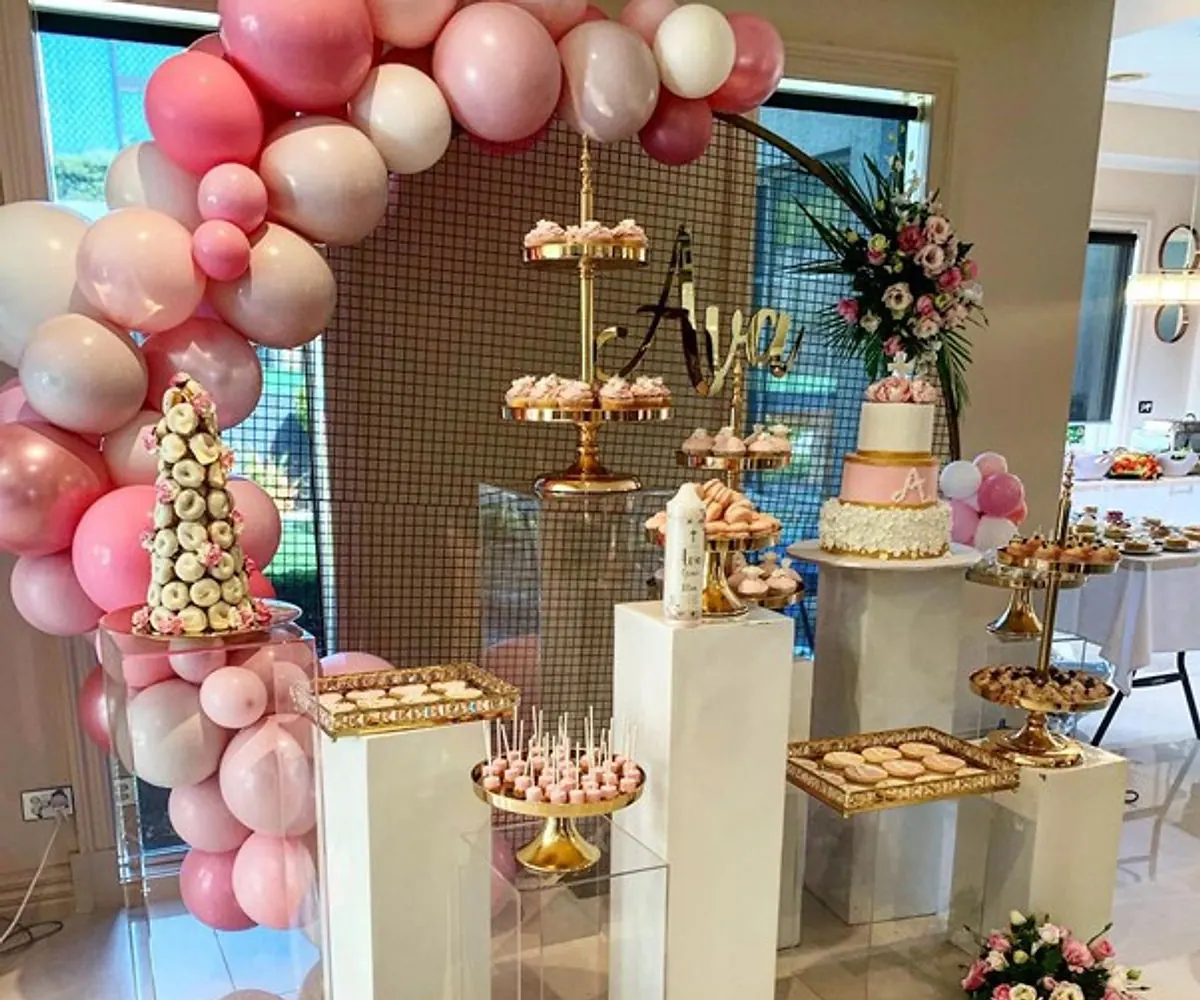 Girl's christening backdrop