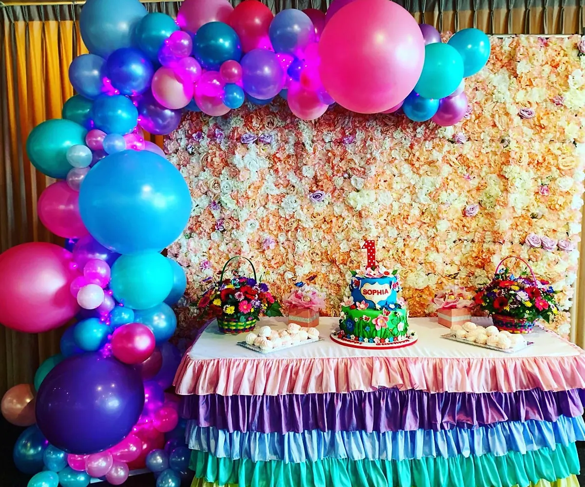 Balloons and flower wall
