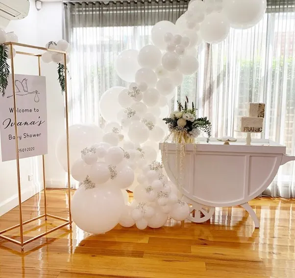 White Baby Shower Decor for baby Shower