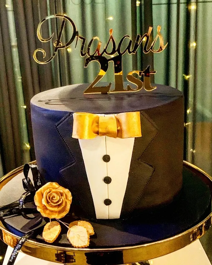 21st Cake for Tuxedo cake