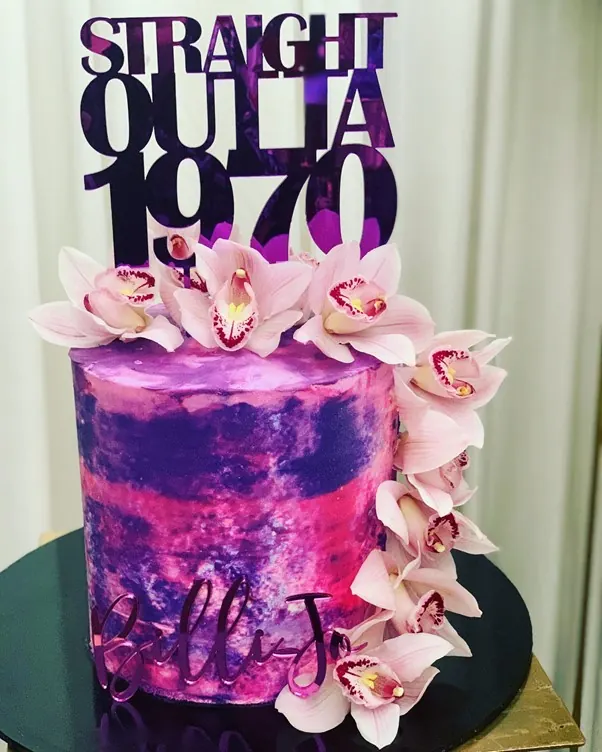 50th Birthday Cake for Pink and purple cake
