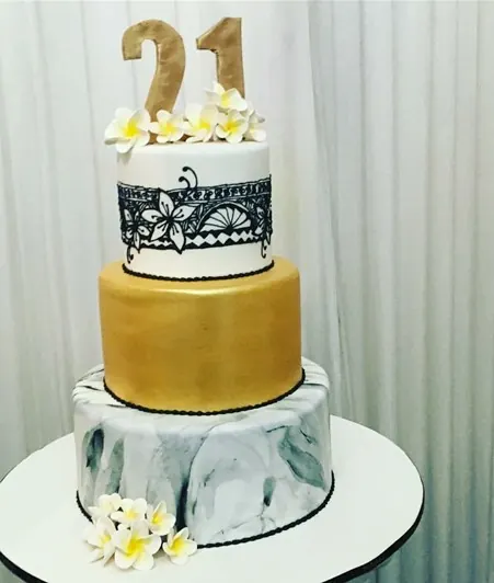 Black And Gold 21st Cake for 21st cake