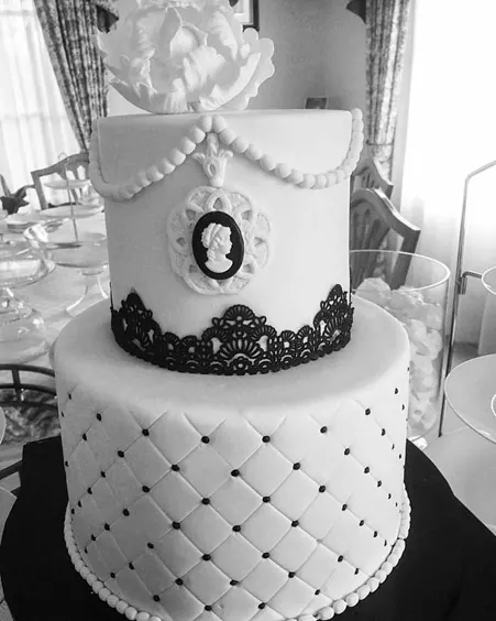 Black And White Cake for Cameo Cake
