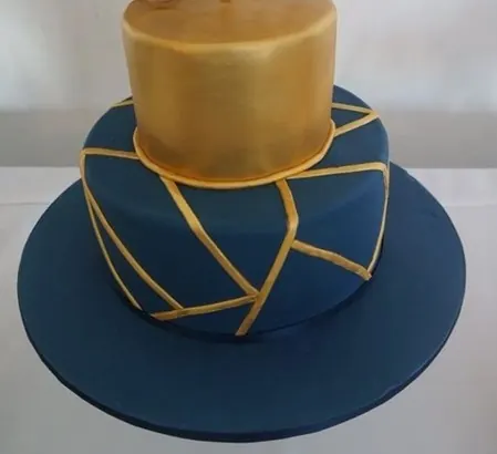 First Birthday Cake for Blue and gold cake