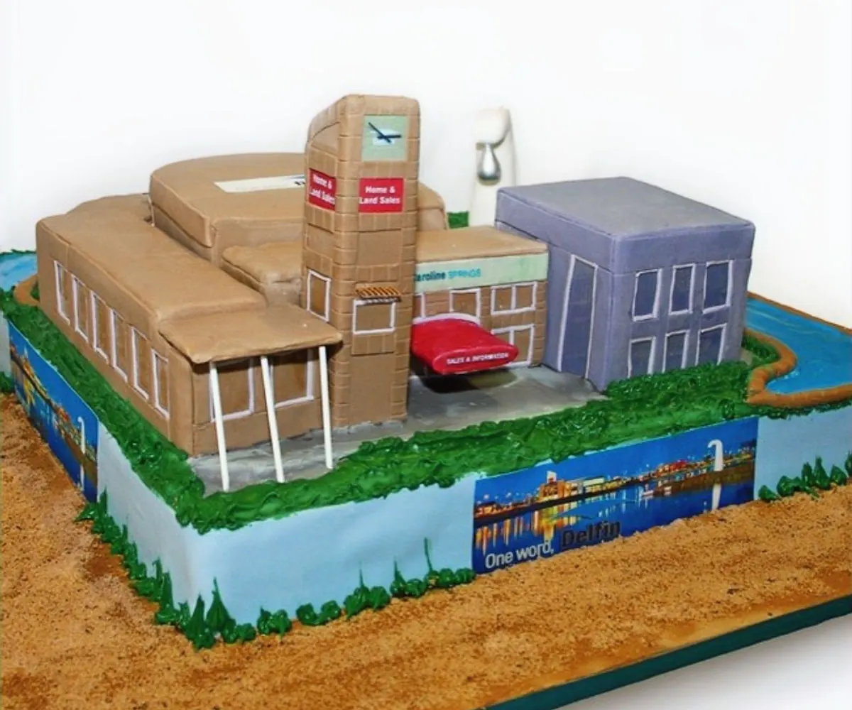 Corporate building cake