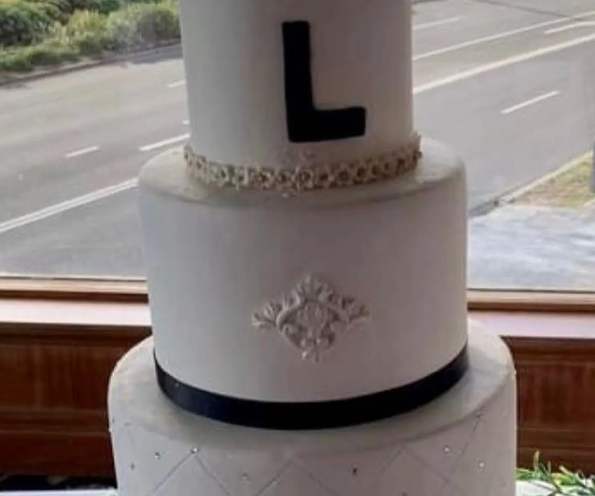 Monogram birthday cake