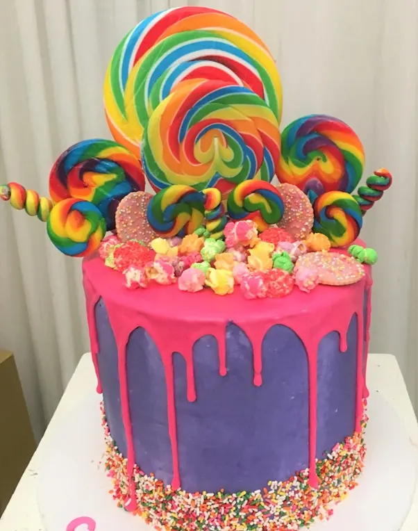 Pink And Purple Cake for Lollypop cake