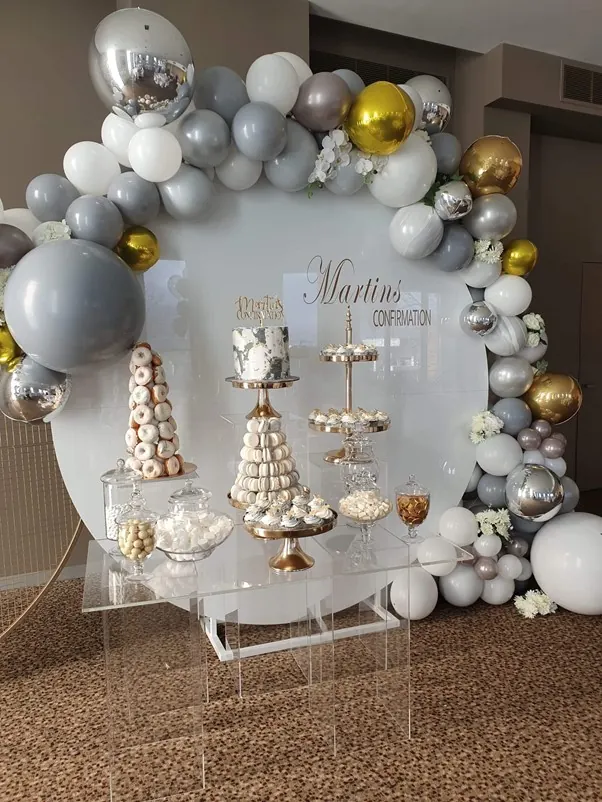 Gold And Silver Backdrop for Circle Balloon Backdrop