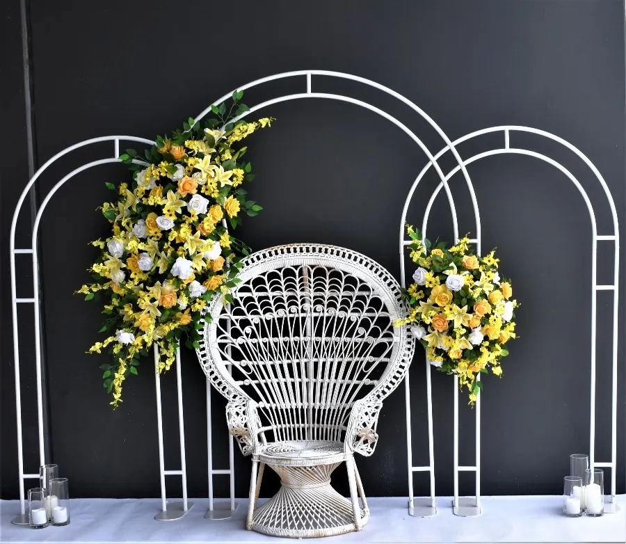 Peacock Chair for White metal arches