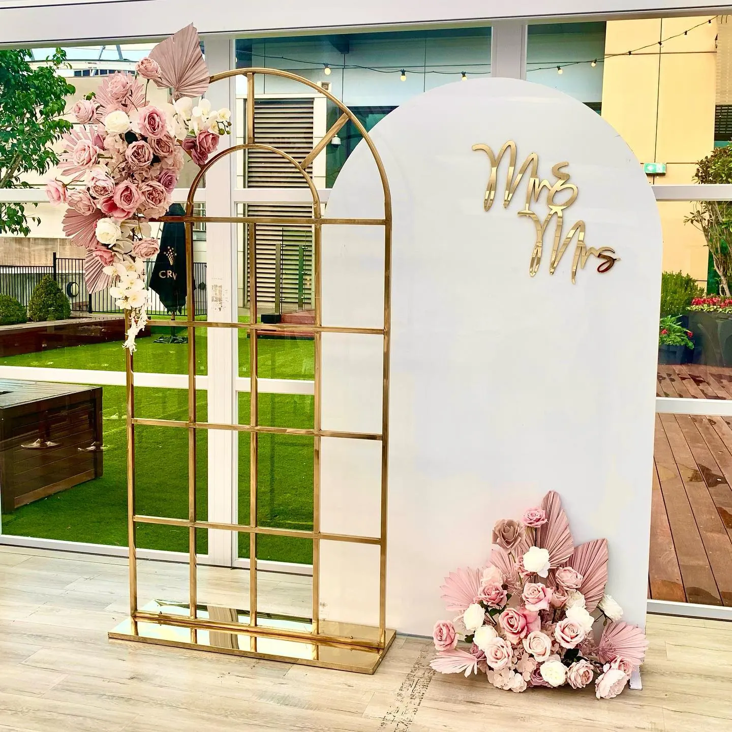 Photo Backdrop for arches and flowers