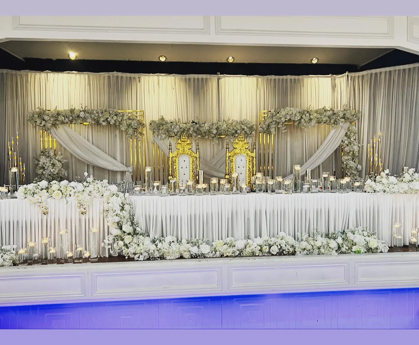 Flowers And Candles Bridal Table for Royal touch bridal table