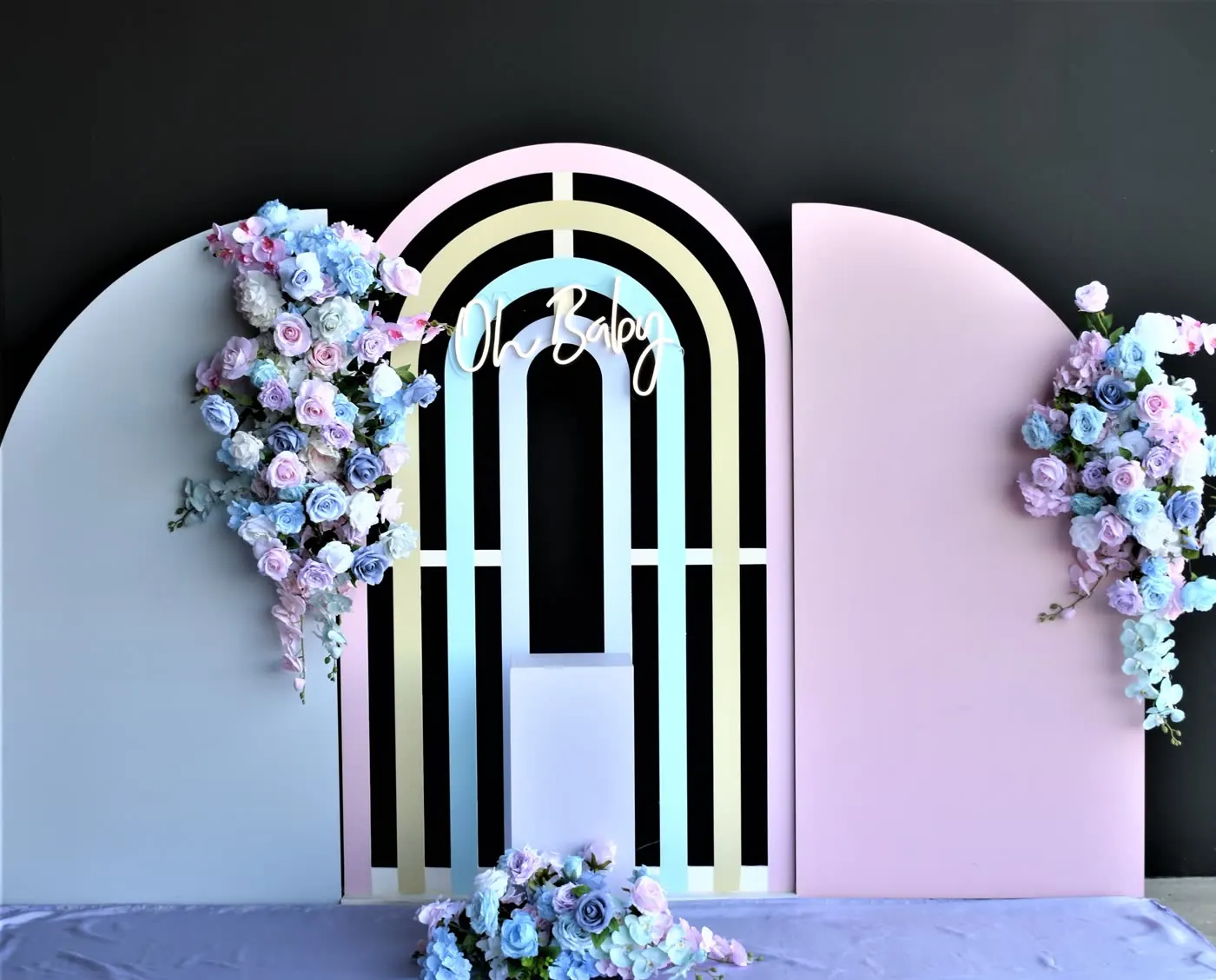Baby Shower Backdrop for pink and blue backdrop