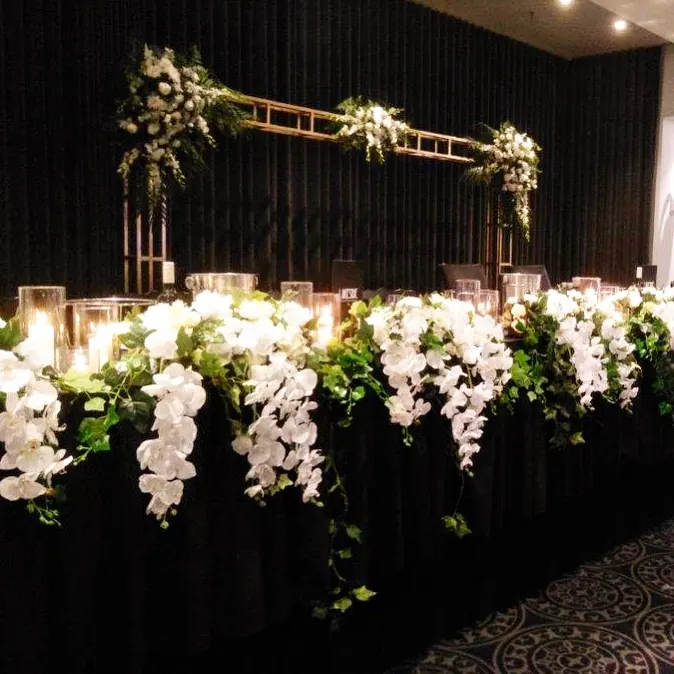 Bridal Table Flowers for Floral Bridal table runner