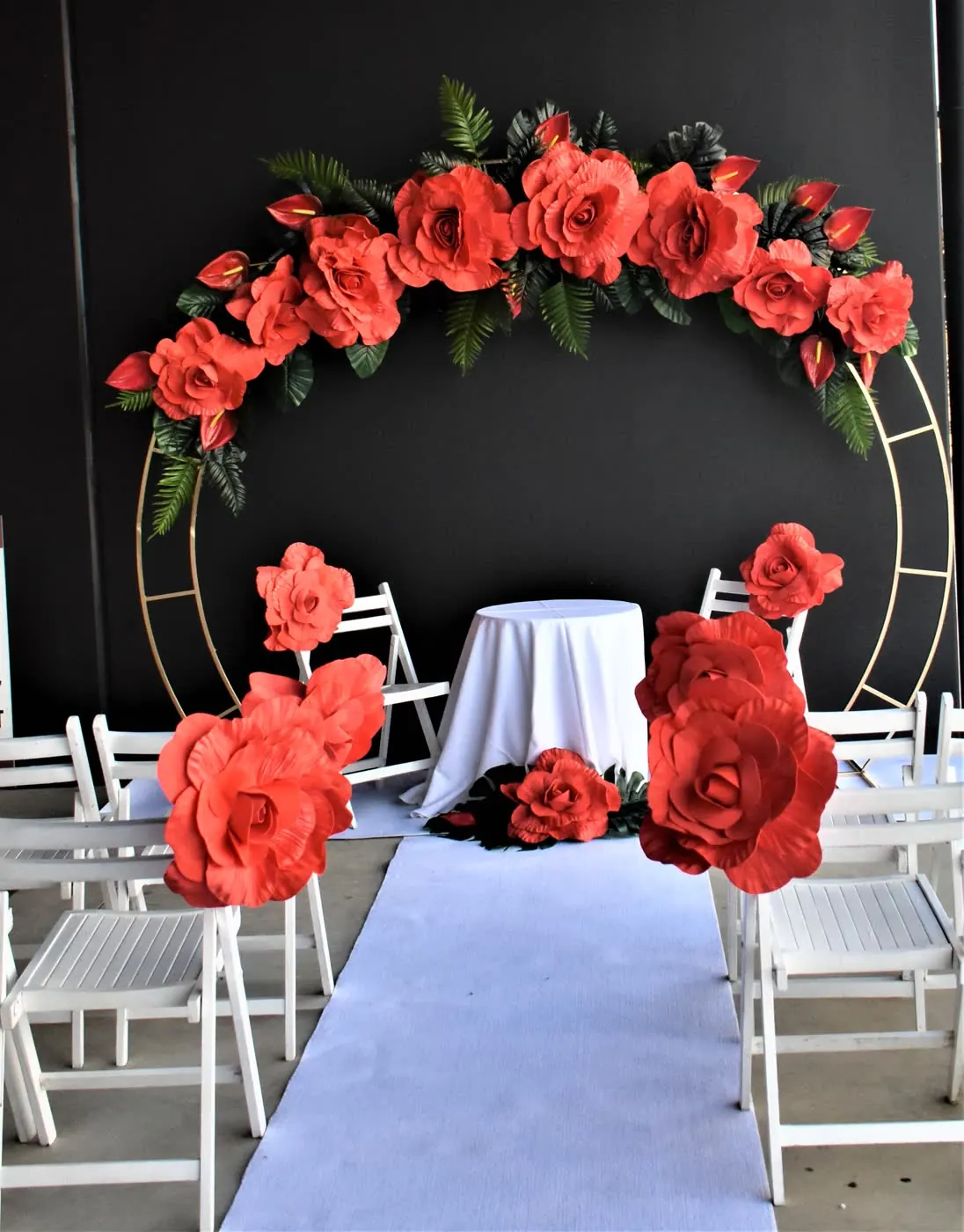 Red And Gold Ceremony for red tropical flowers