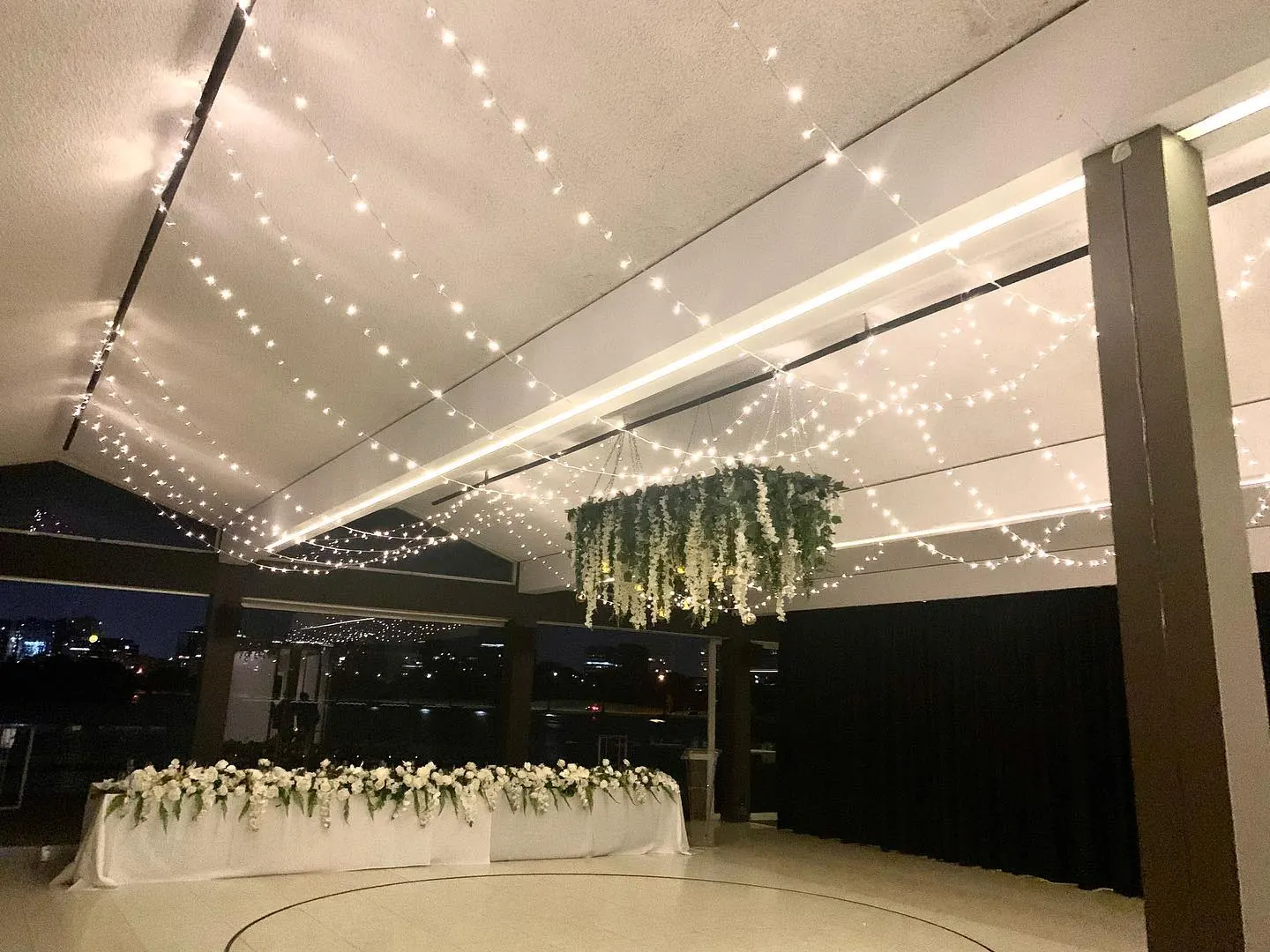 Floral Ceiling for Floral Installation and Fairy Lights
