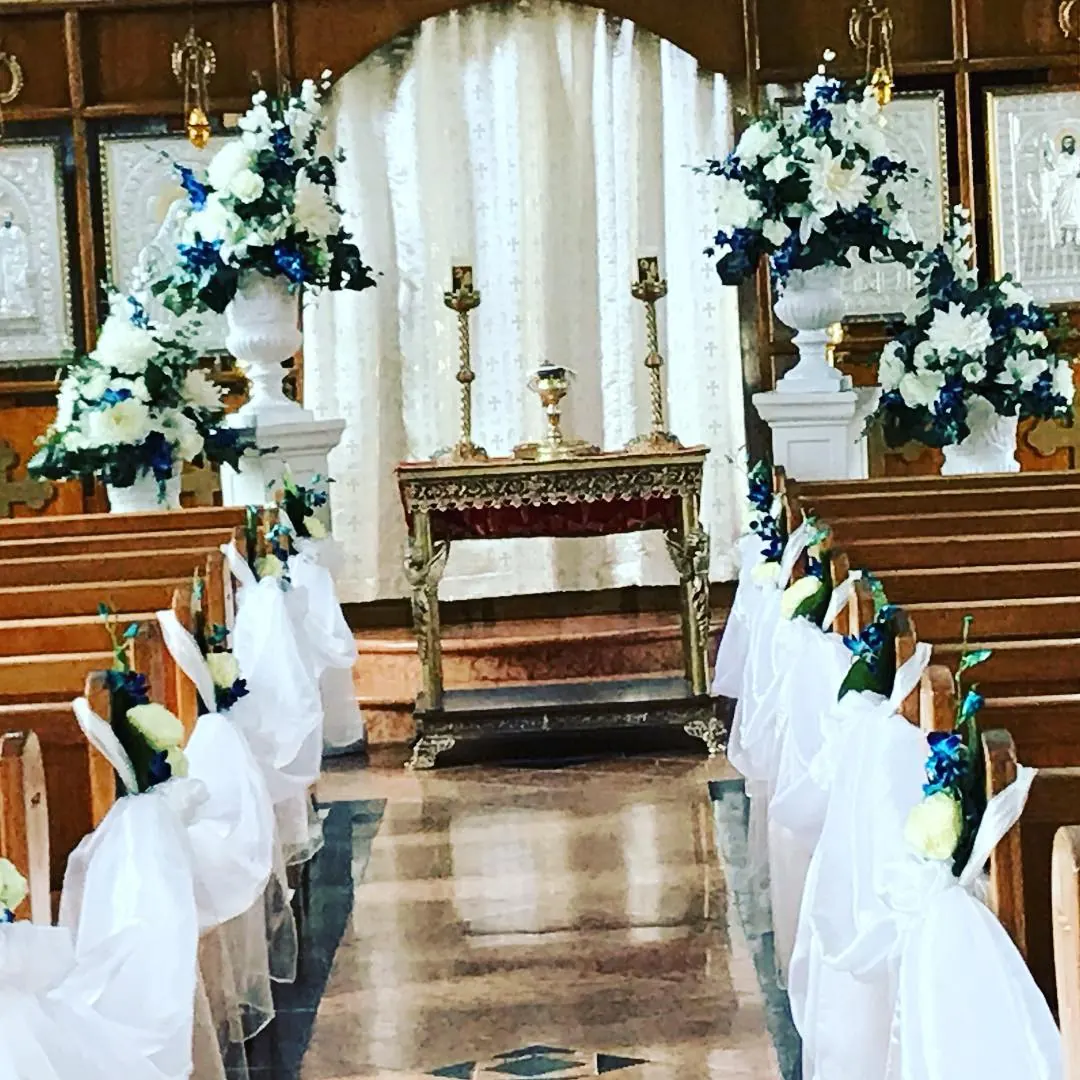 Church Wedding for Blue and white wedding