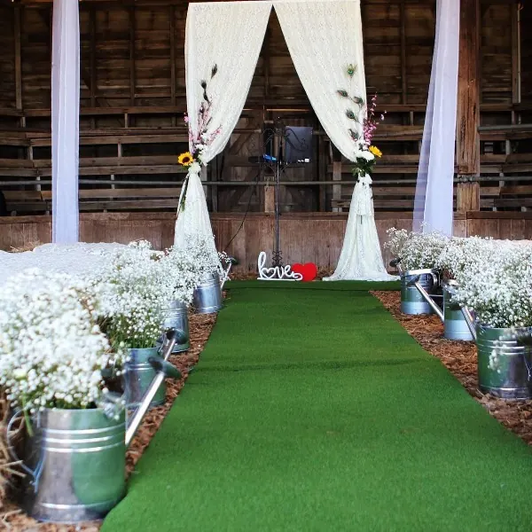 Country Wedding Aisle for Farm wedding ceremony
