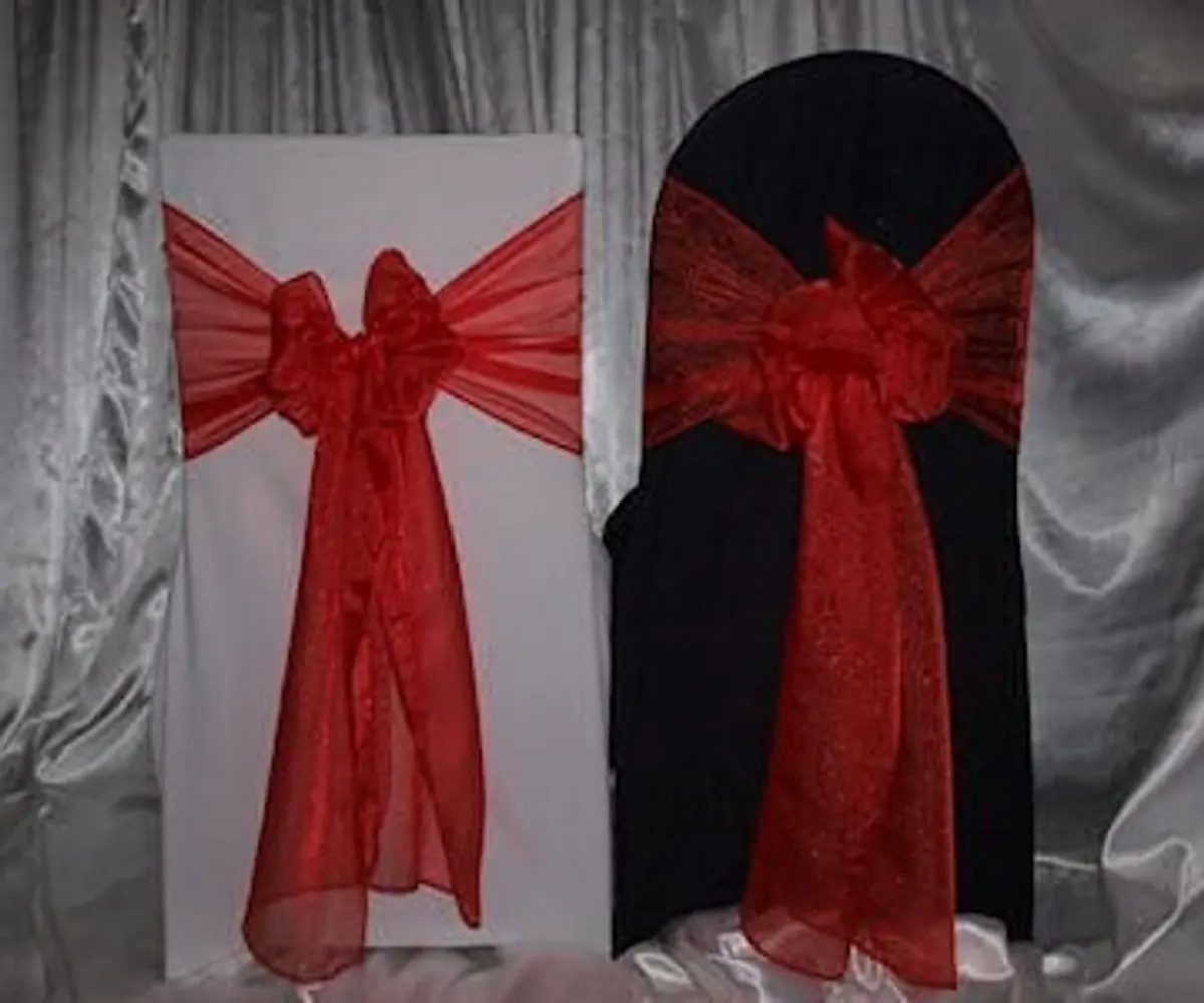 Red organza sash