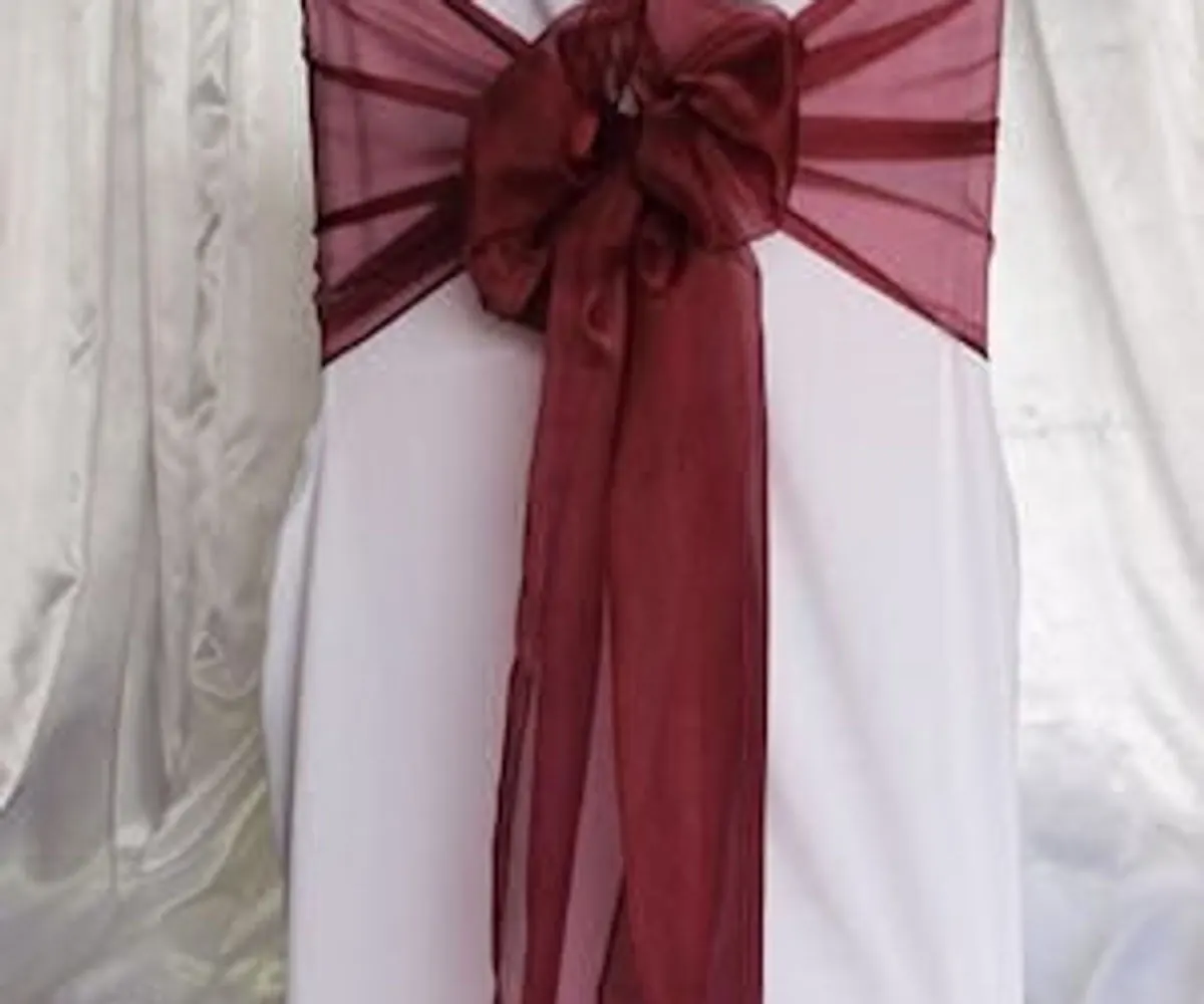 Burgundy organza sash