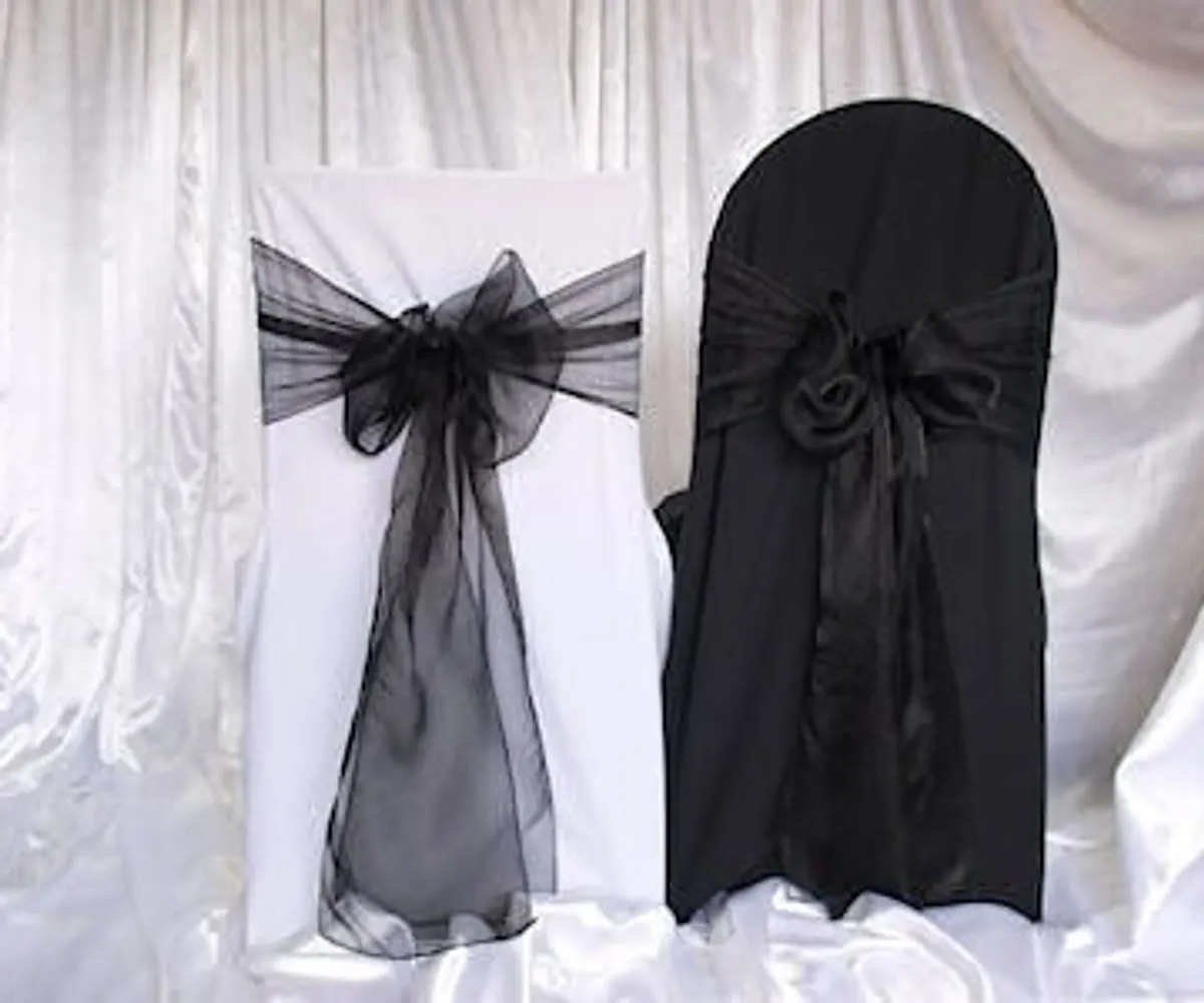 Black organza sash