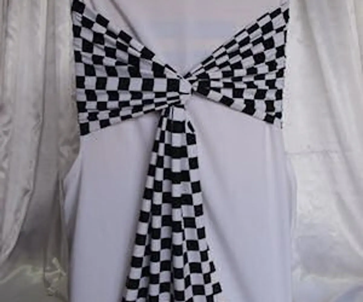 Black and white checkered sash