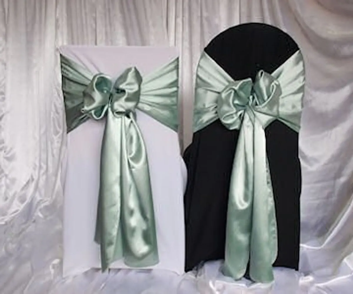 Mint green satin sash