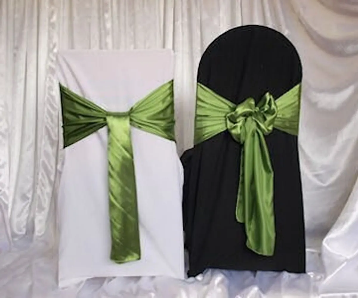 Olive green satin sash