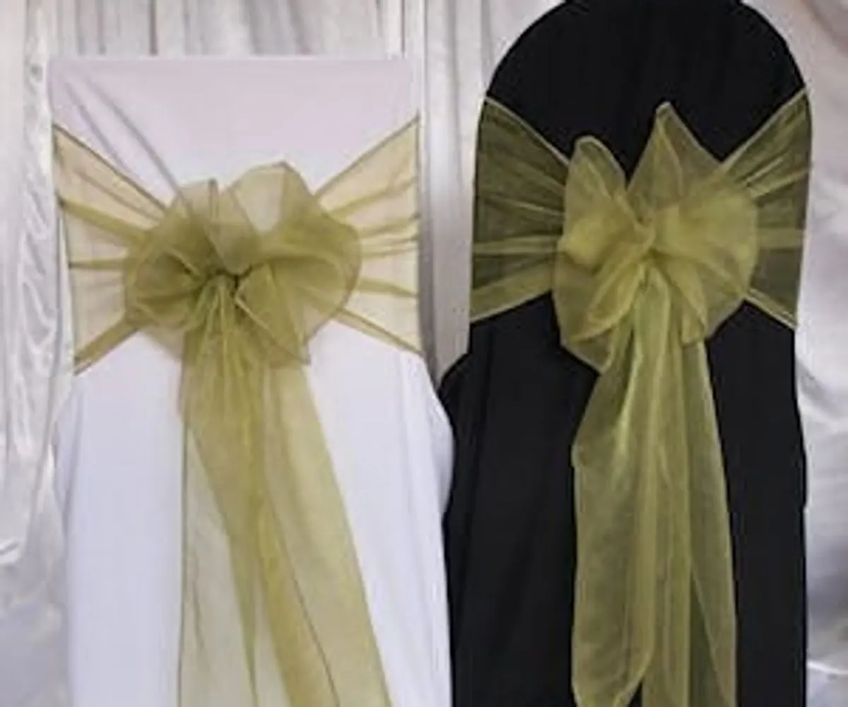 Olive green organza sash