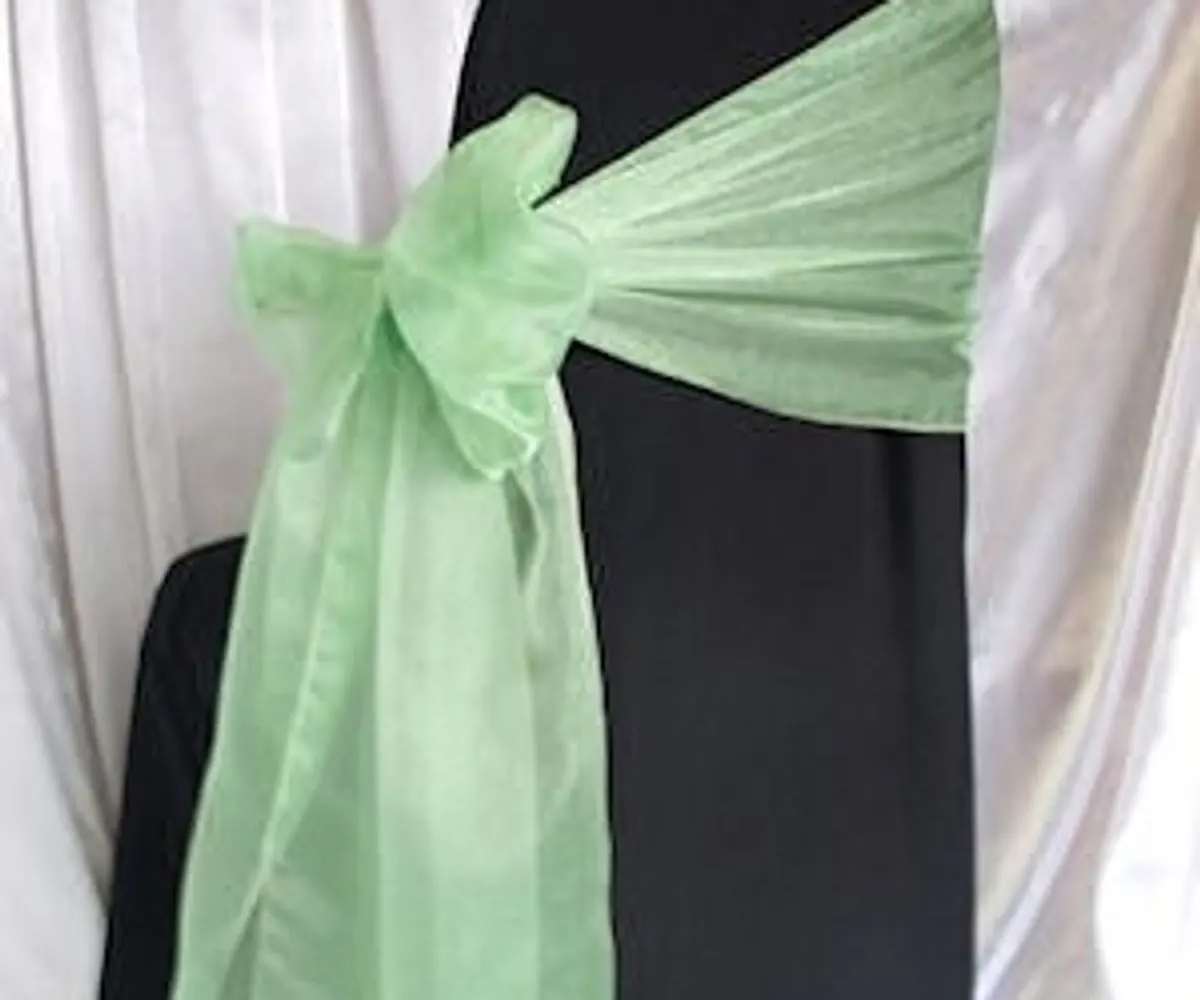 Pistachio green organza sash