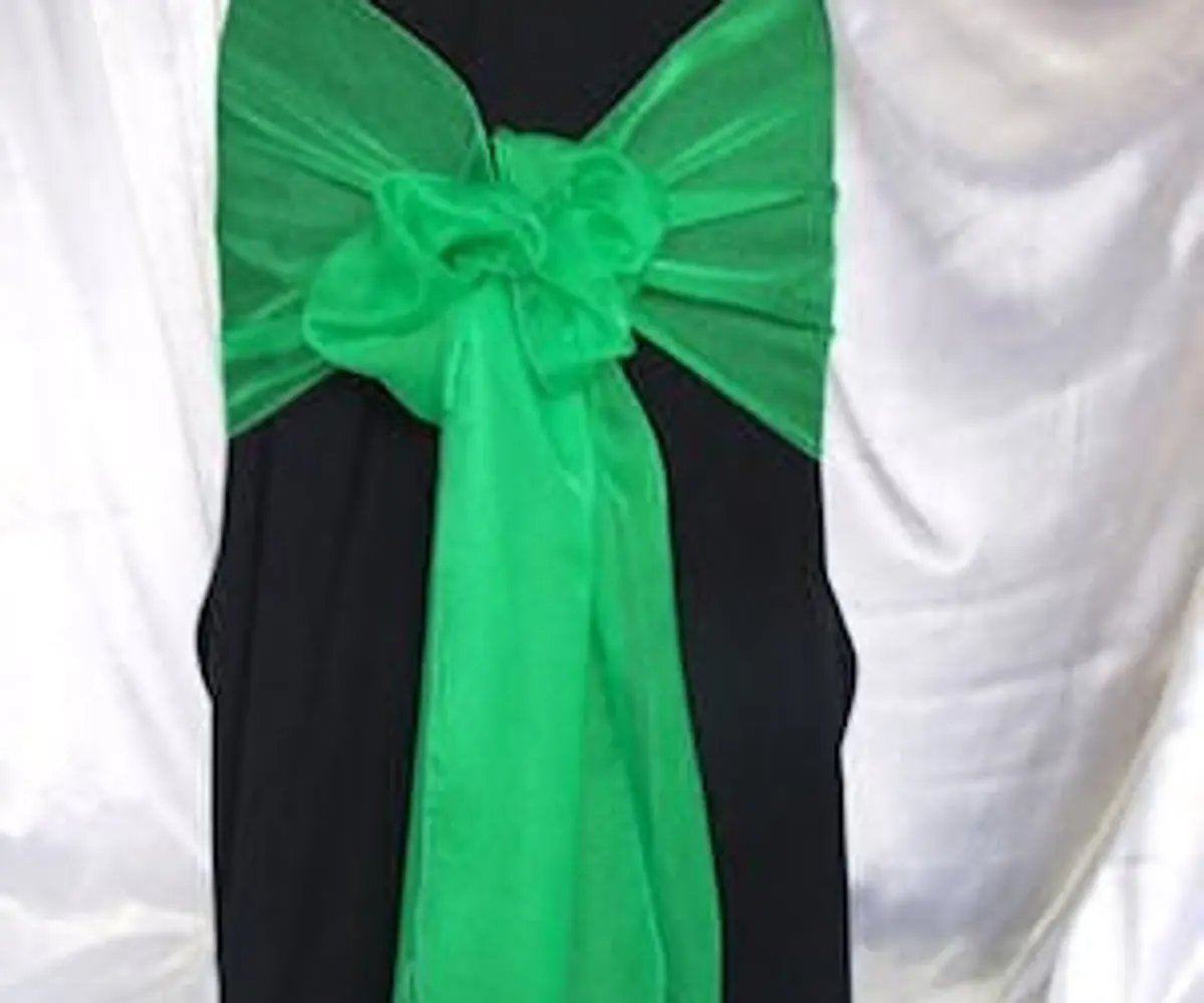 Emerald green organza sash