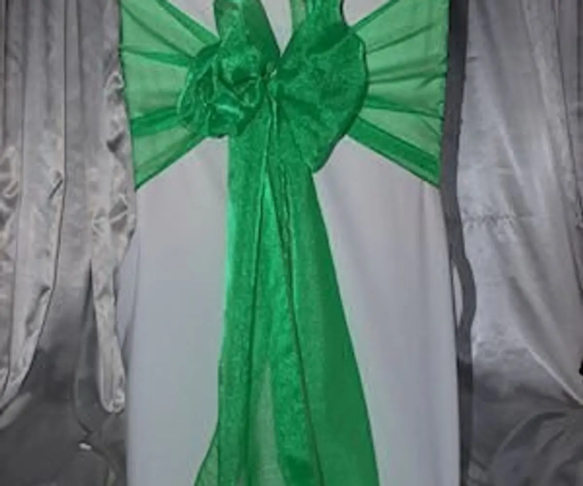 Emerald green organza sash