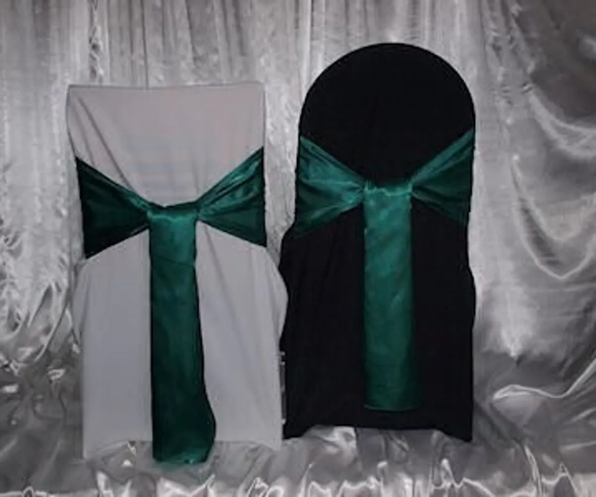 Bottle green satin sash