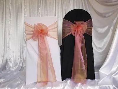 Peach / two tone organza sash for Peach / two tone organza sash