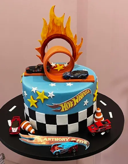 Racing Car Cake for Hot wheels cake