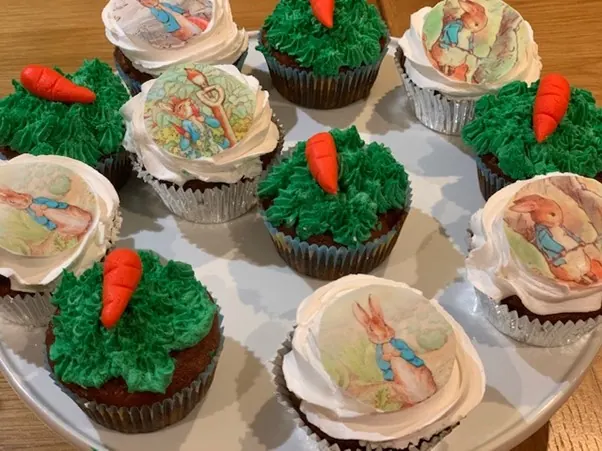 Themed Cupcakes for Peter Rabbit cupcake
