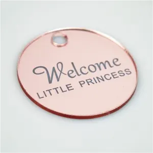 Welcome Baby Tag for rose gold baby shower tag