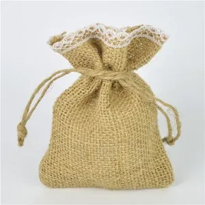 Hessian And Lace Favour Bag for hessian and lace favour bag