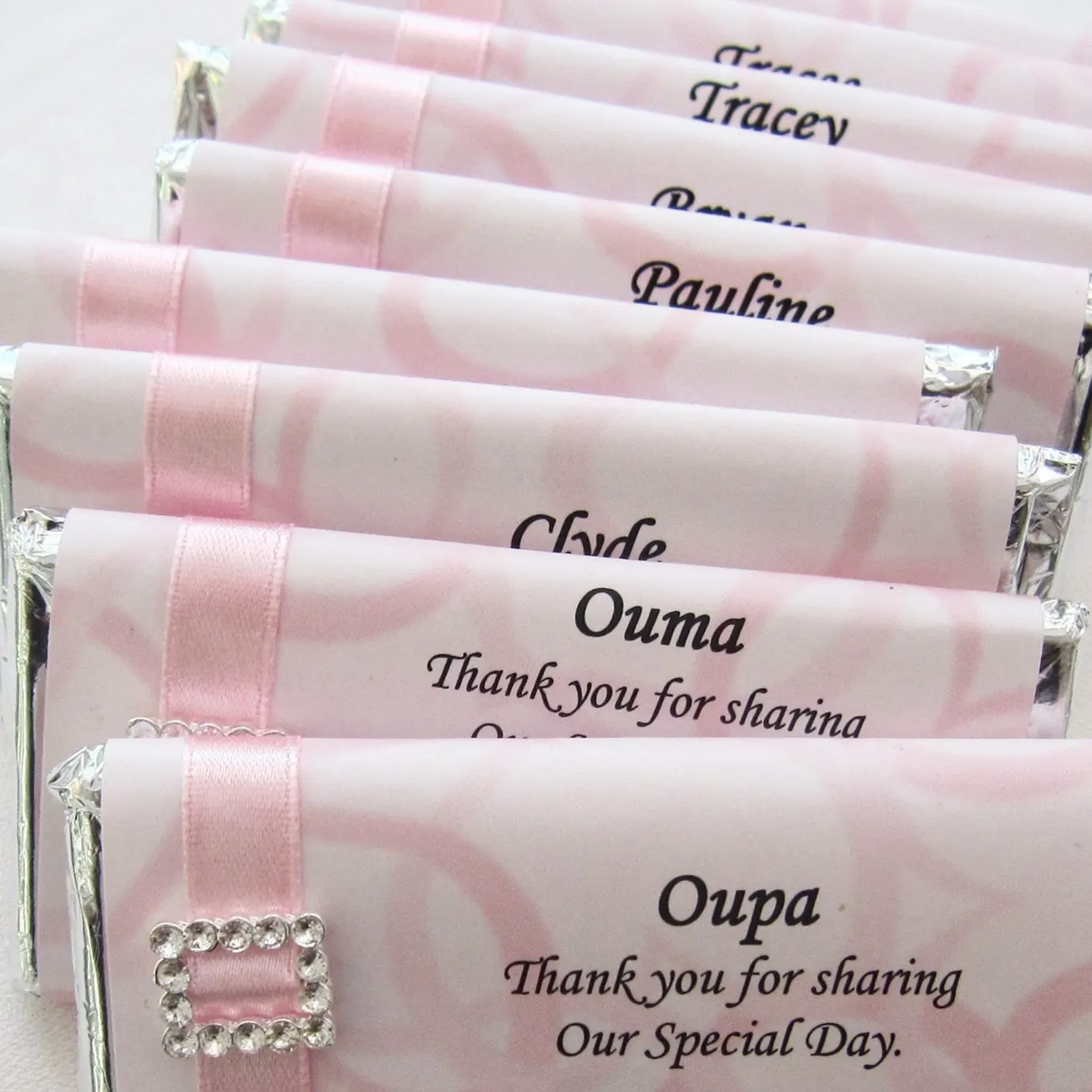 Personalised Chocolates for Chocolate place cards
