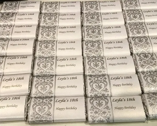 Personalised Chocolates for Chocolate place cards