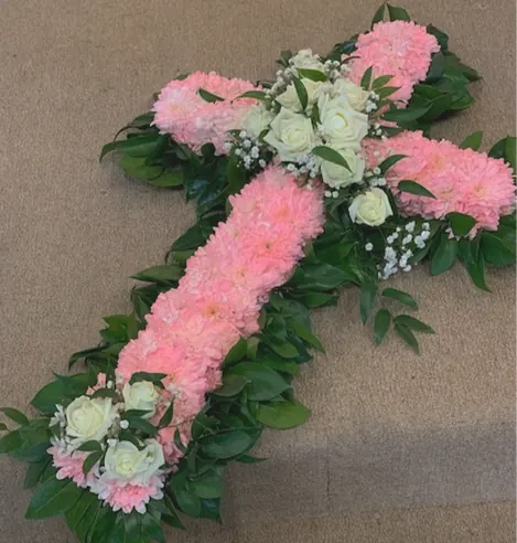 Pink Cross Wreath for pink and white cross wreath