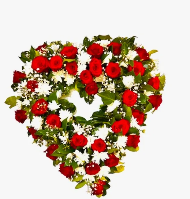 Red and white heart wreath for Red and white heart wreath