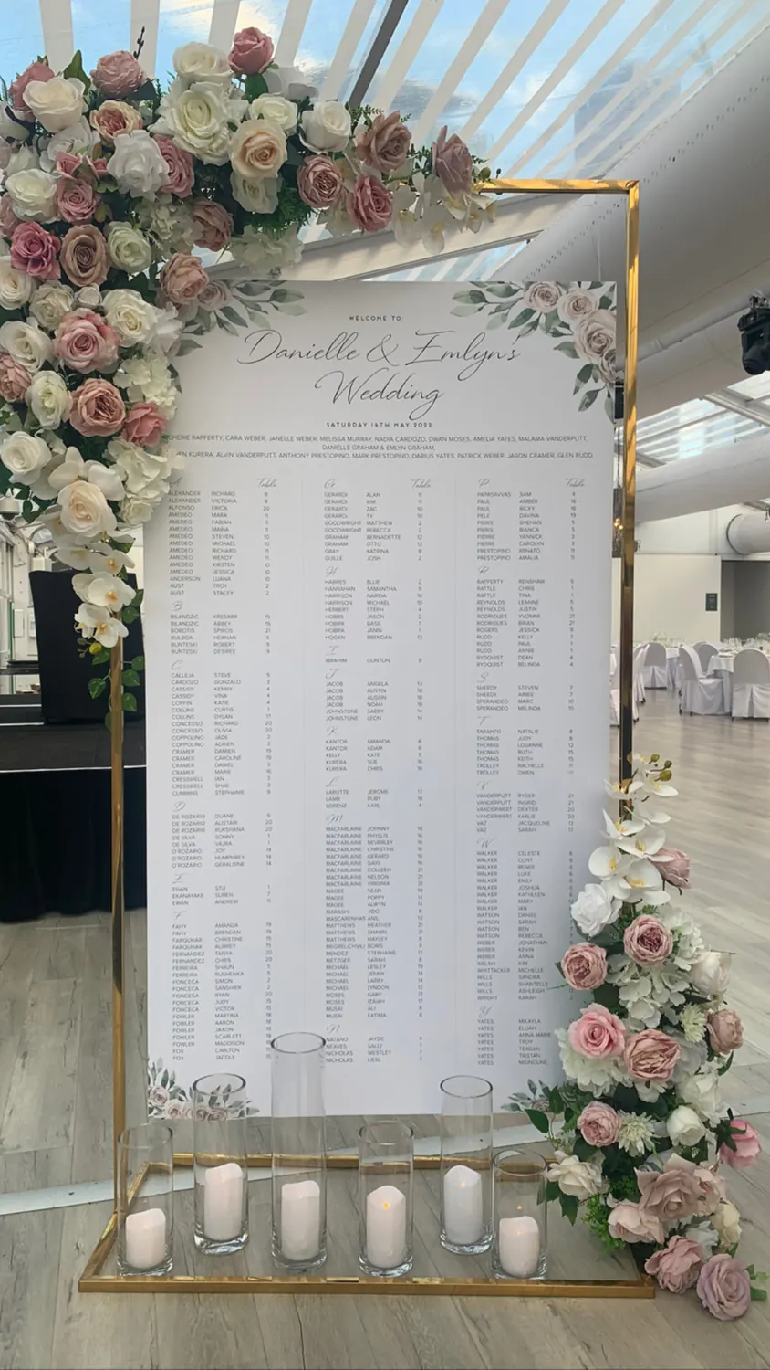 Elegant Seating Plan for Elegant guest board