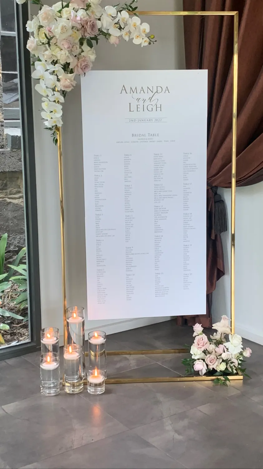 Seating Chart for guest seating plan