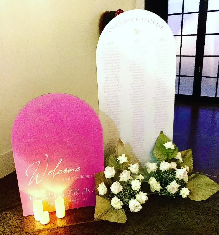 Welcome And Guest Boards for arched boards