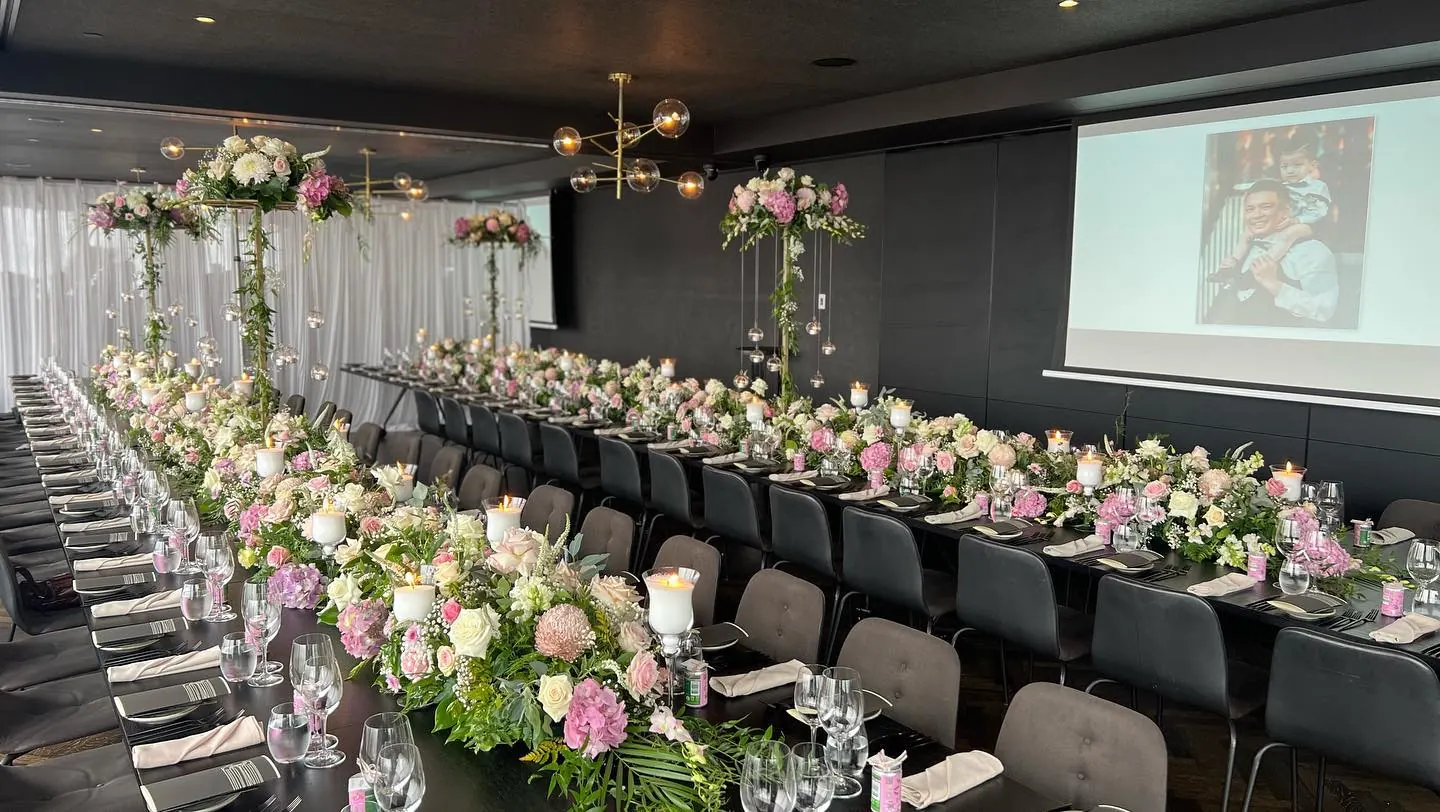Flower Runner for Pink and white wedding