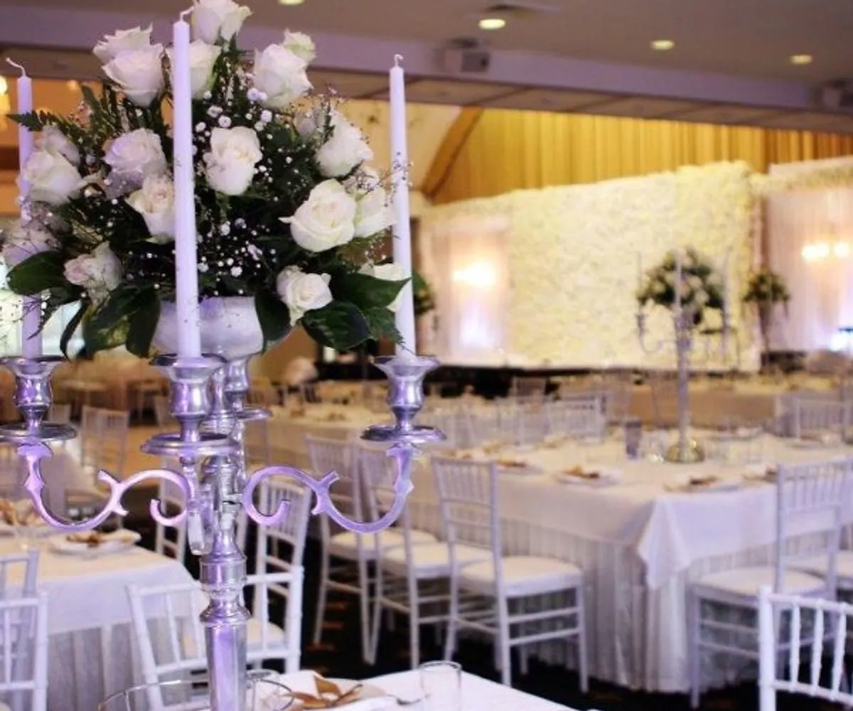 White rose centrepiece