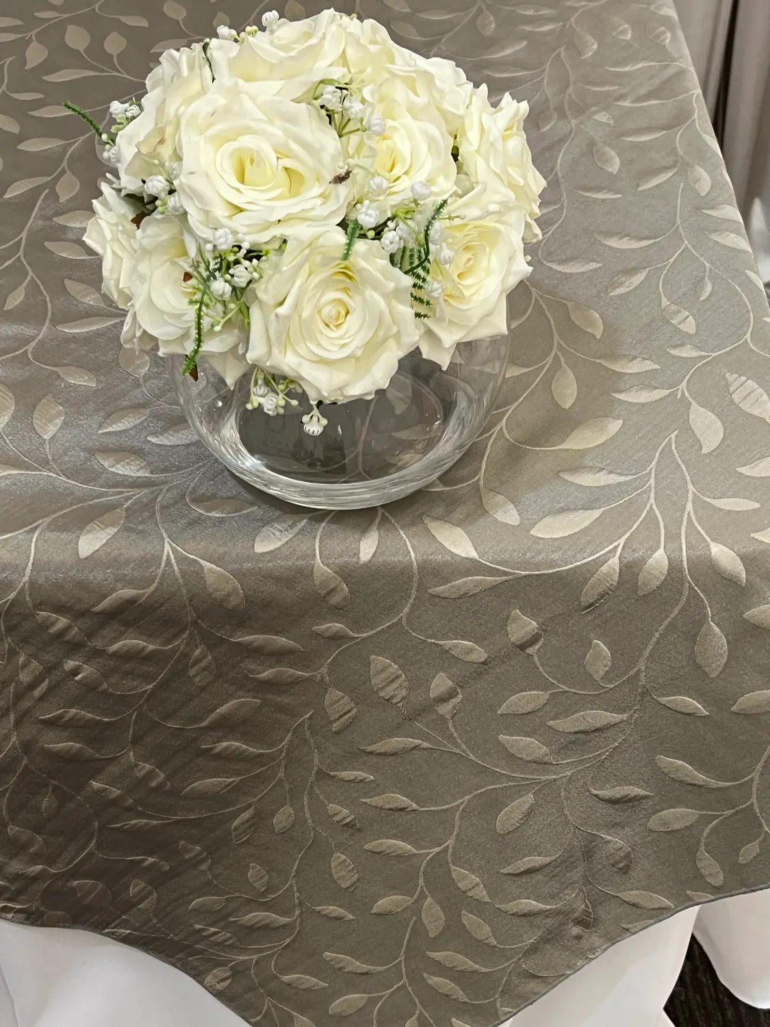 Silver Shade Tablecloth for Silver leaf square cloth
