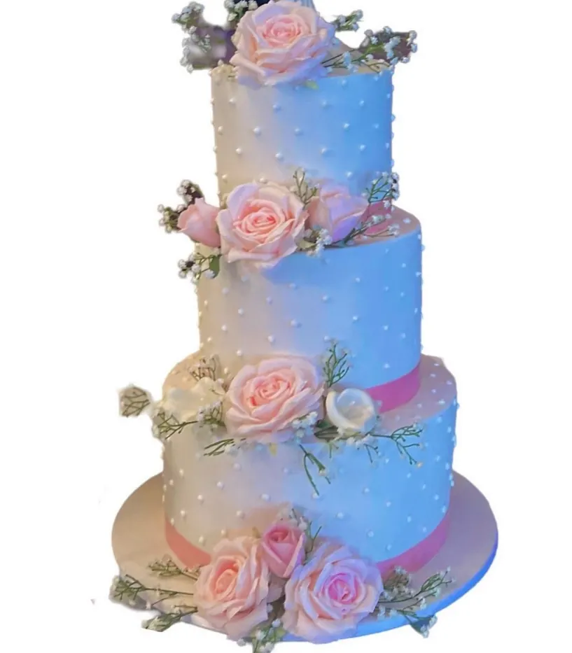 3 Tier Wedding Cake for a touch of pink wedding cake