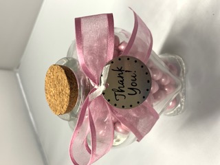 Glass Jar Bonbonniere $2.00each Empty for Heart shaped glass jar